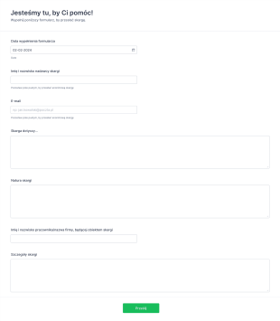 Formularz Skargi Online Form Template