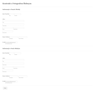 Formularz Umowy Z Fotografem Ślubnym Form Template