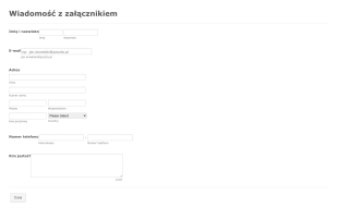 Formularz Wiadomości Z Załącznikiem Form Template