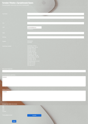 Formularz Wniosku O Stworzenie Baneru Web Form Template