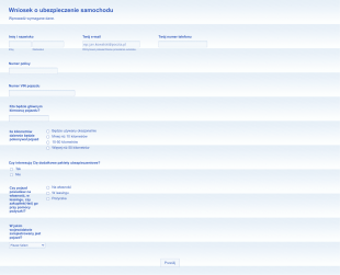 Formularz Wniosku O Ubezpieczenie Samochodu Form Template