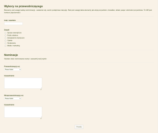 Formularz Wyborów Na Przewodniczącego Form Template