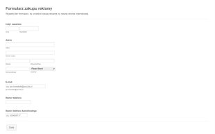 Formularz Zakupu Reklamy Na Stronie Internetowej Form Template