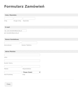 Formularz Zamówień Ogólnych