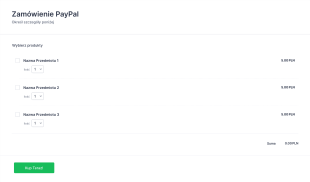 Formularz Zamówienia PayPal Form Template