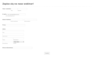 Formularz Zapisu Na Webinar Form Template