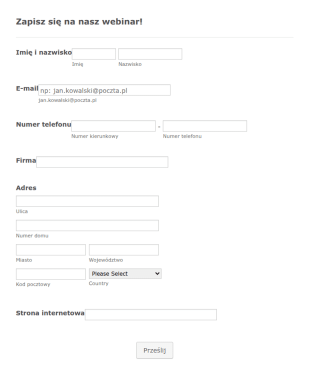 Formularz Zapisu Na Webinar
