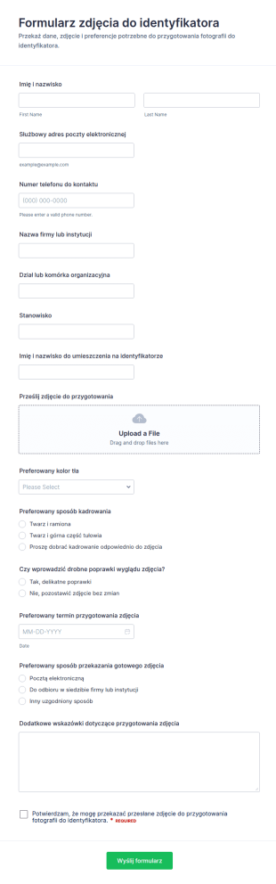 Formularz Zdjęcia Do Identyfikatora