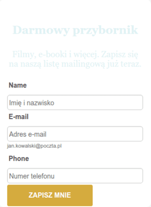 Formularz Zgody Na Otrzymywanie Wiadomości E Mail