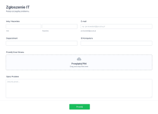 Formularz Zgłoszenia IT Form Template