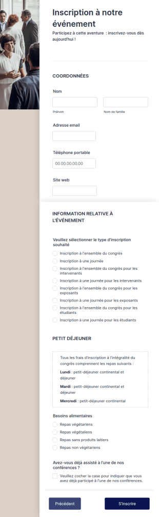 Formulaire D'inscription à Un événement