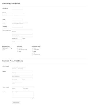 Formulir Aplikasi Akun Grosir Form Template