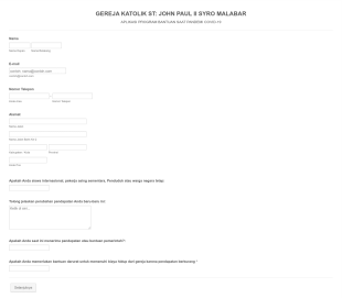 Formulir Aplikasi Bantuan Saat Pandemi COVID 19 Form Template