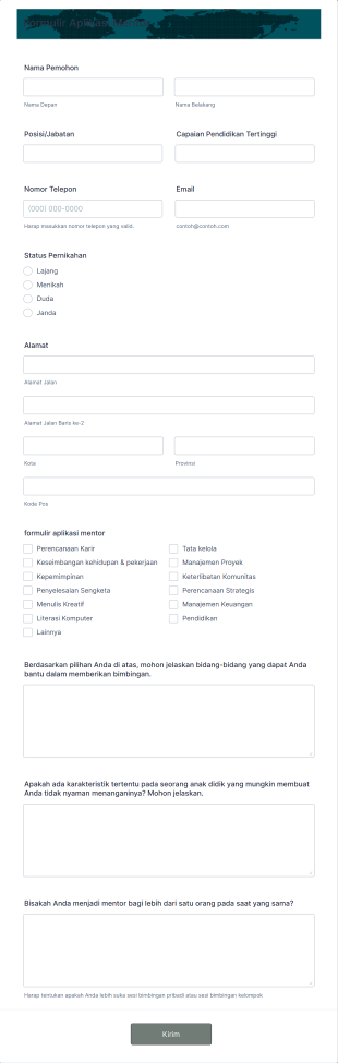 Formulir Aplikasi Mentor