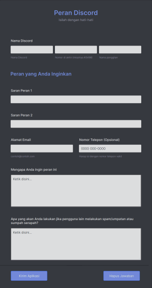 Formulir Aplikasi Peran Discord
