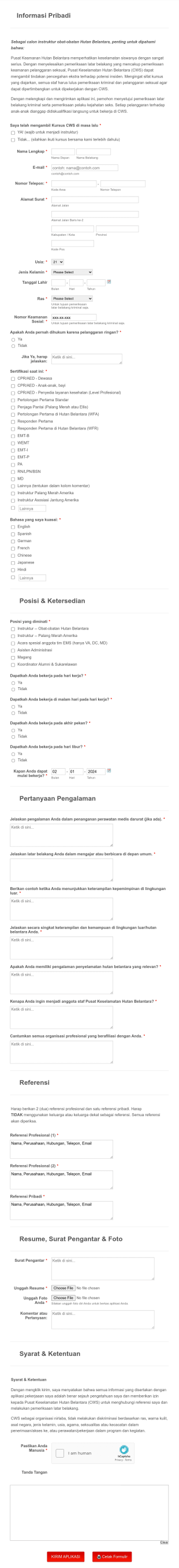 Formulir Aplikasi Staf Medis Form Template