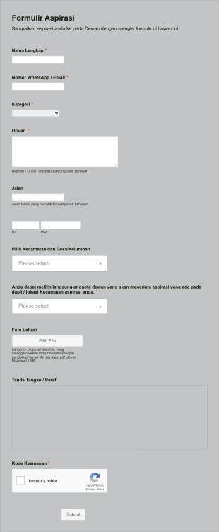Formulir Aspirasi Form Template