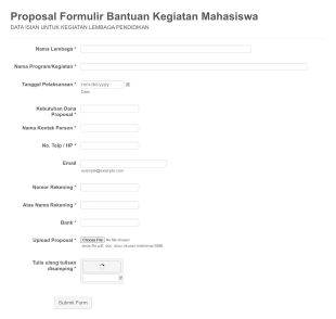 Formulir Bantuan Proposal Yayasan Hadji Kalla Form Template