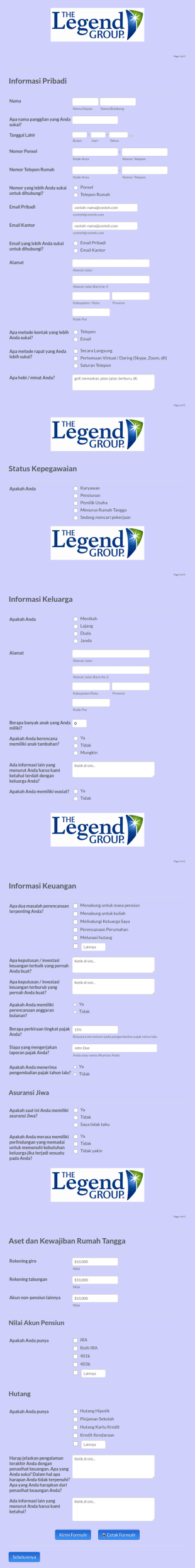 Formulir Calon Klien