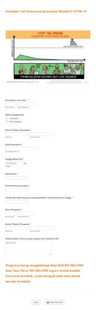 Formulir Cuti Karyawan Karantina Mandiri COVID 19 Form Template