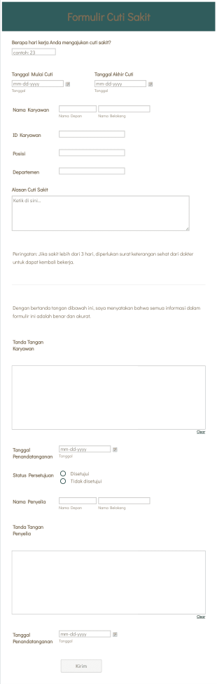 Formulir Cuti Sakit