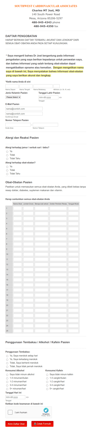 Formulir Daftar Obat Pasien