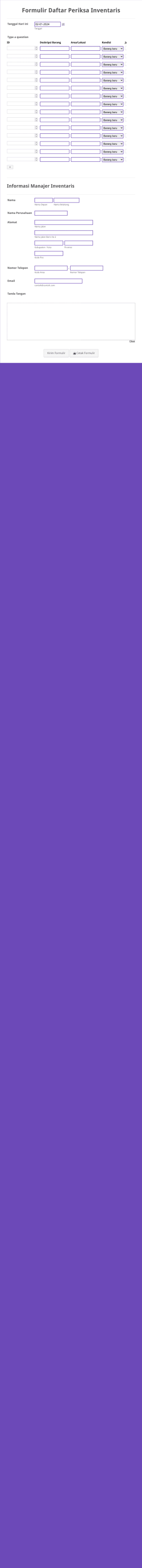 Formulir Daftar Periksa Inventaris
