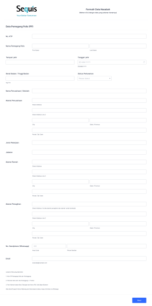 Formulir Data Nasabah Form Template