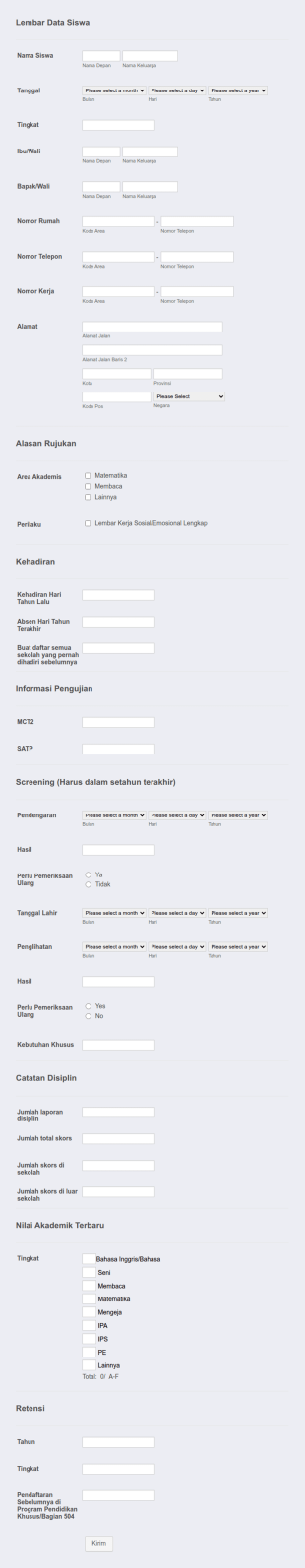 Formulir Data Siswa