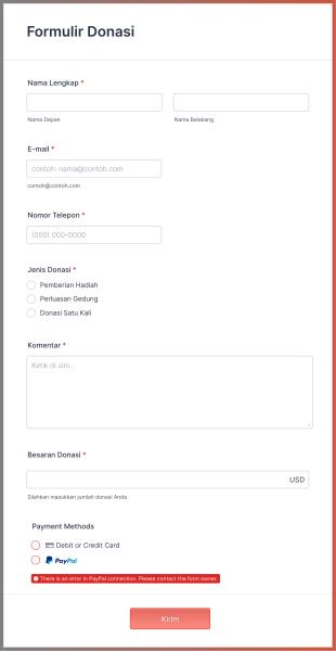 Formulir Donasi Daring Form Template