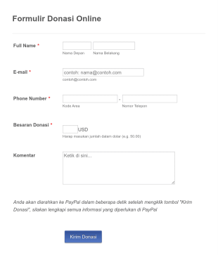 Formulir Donasi PayPal