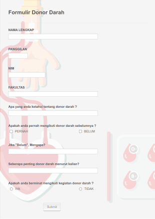 Formulir Donor Darah Form Template