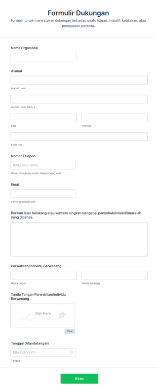 Formulir Dukungan