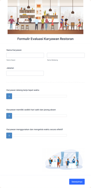 Formulir Evaluasi Karyawan Restoran Form Template