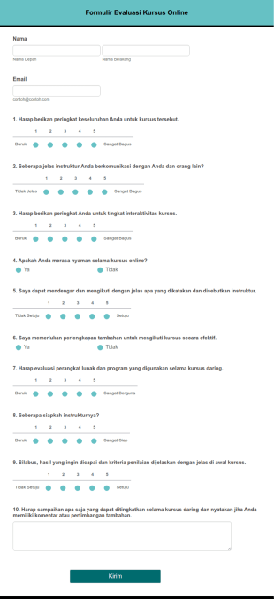 Formulir Evaluasi Kursus Online