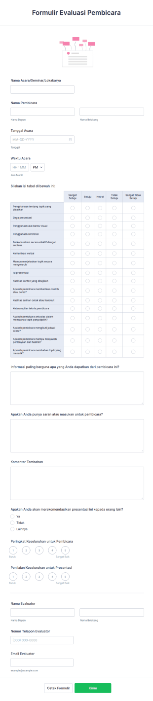 Formulir Evaluasi Pembicara