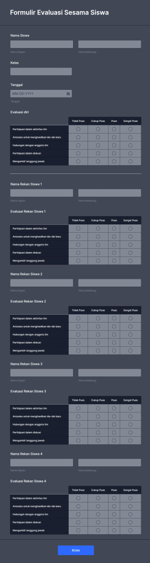 Formulir Evaluasi Sesama Siswa