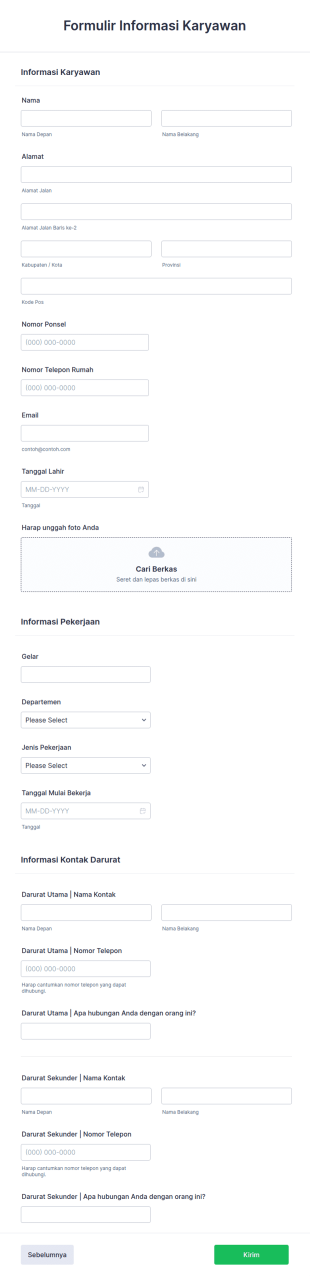 Formulir Informasi Karyawan