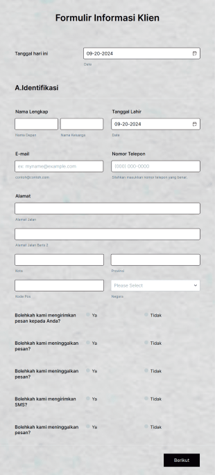 Formulir Informasi Klien Form Template