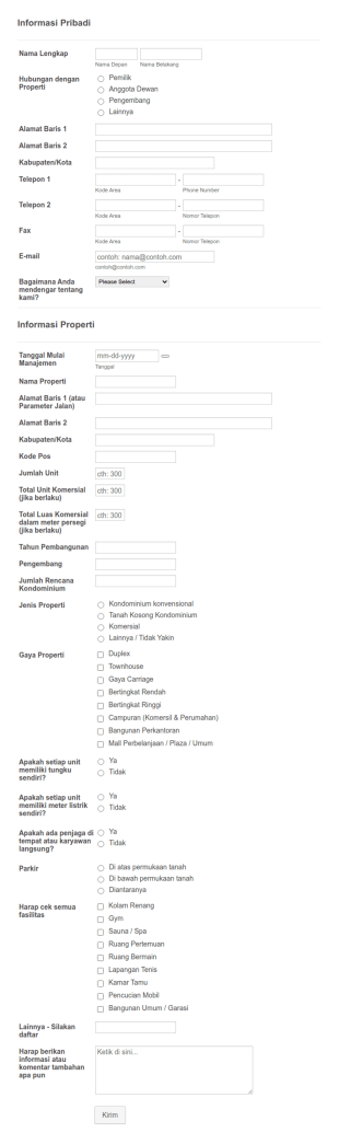 Formulir Informasi Properti