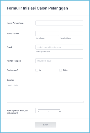 Formulir Inisiasi Calon Pelanggan Form Template