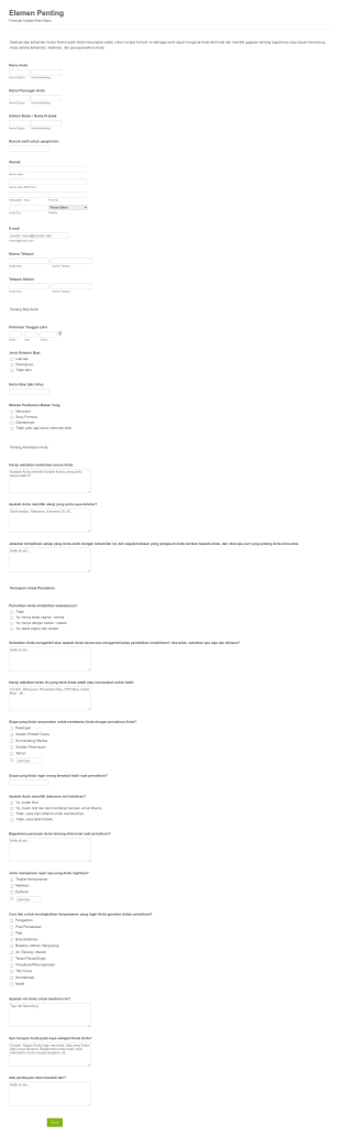 Formulir Intake Doula Form Template