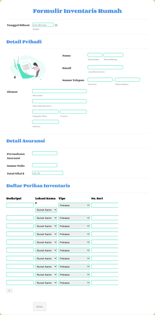 Formulir Inventaris Rumah Form Template
