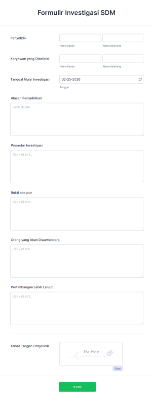 Formulir Investigasi SDM