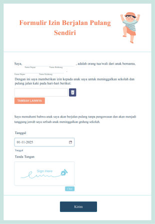 Formulir Izin Berjalan Pulang Sendiri