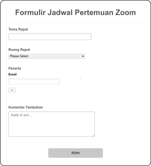 Formulir Jadwal Pertemuan Zoom