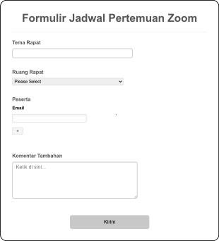 Formulir Jadwal Pertemuan Zoom Form Template