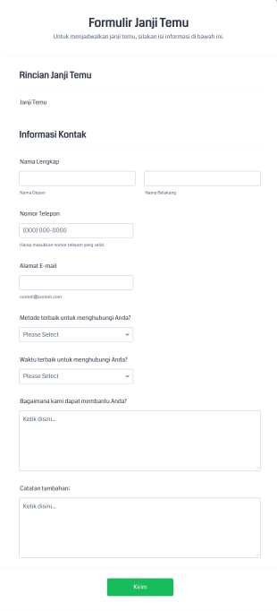 Formulir Janji Temu Form Template