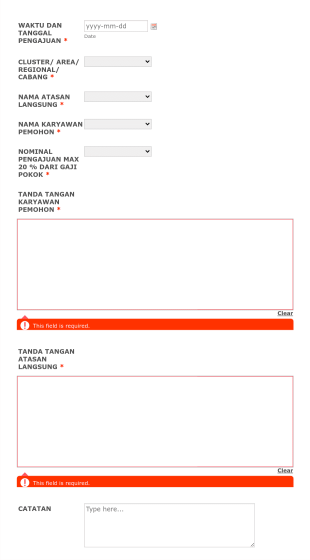 Formulir Kasbon/ Nota Gantung ( Ditutup Sementara)