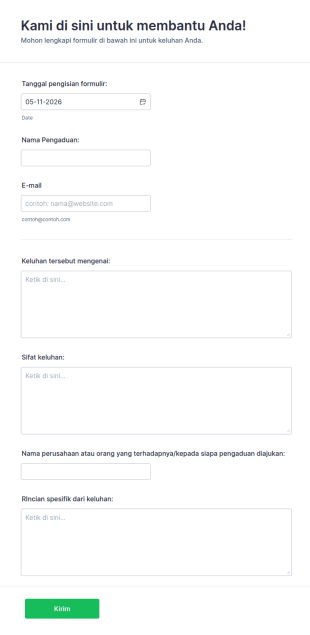 Formulir Keluhan Online